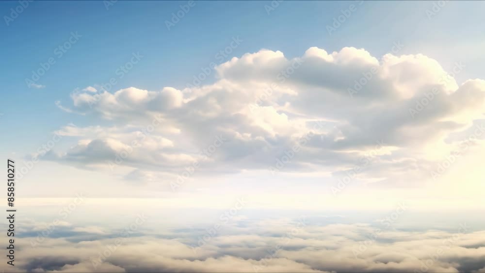 Poster a floating mockup with spiraling strcase in clouds evoking disorientation and potential. concept sur