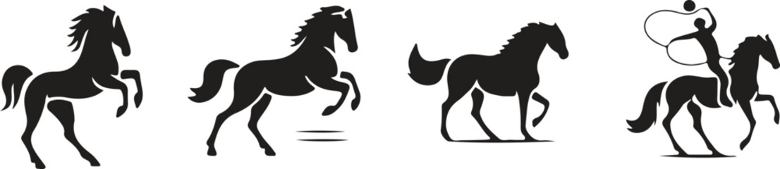 Fototapeta premium illustration of a silhouette of a horse