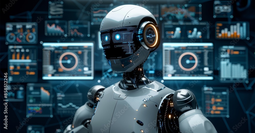 Poster robot with digital interface in a data center