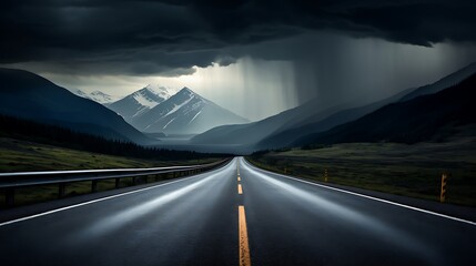 cloudy day from the road travel