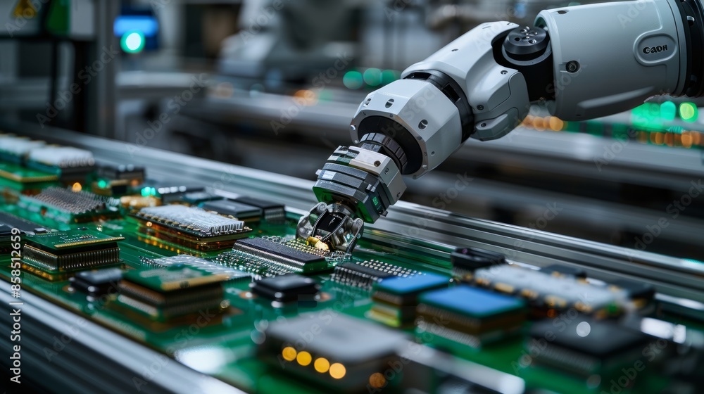 Poster robotic arm assembling circuit board
