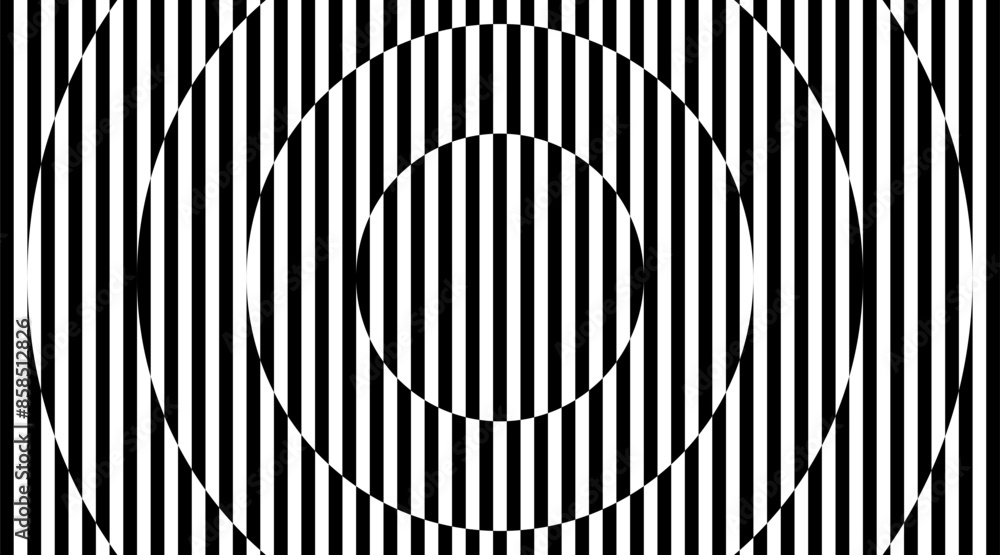 Poster trippy optical illusion lines circle. circular op art element. isolated checkered circle shape. geom