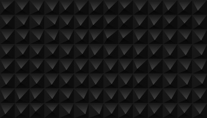 Obraz premium Vector Black Pyramid Spikes Backdrop. Podcast Recording Studio Sound Absorbing Material. Acoustical Noise Reduction Foam With Pyramid Shapes. Vector Illustration.