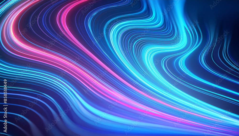 Poster abstract neon backdrop with swirling dynamic patterns in electric blues. energetic and futuristic