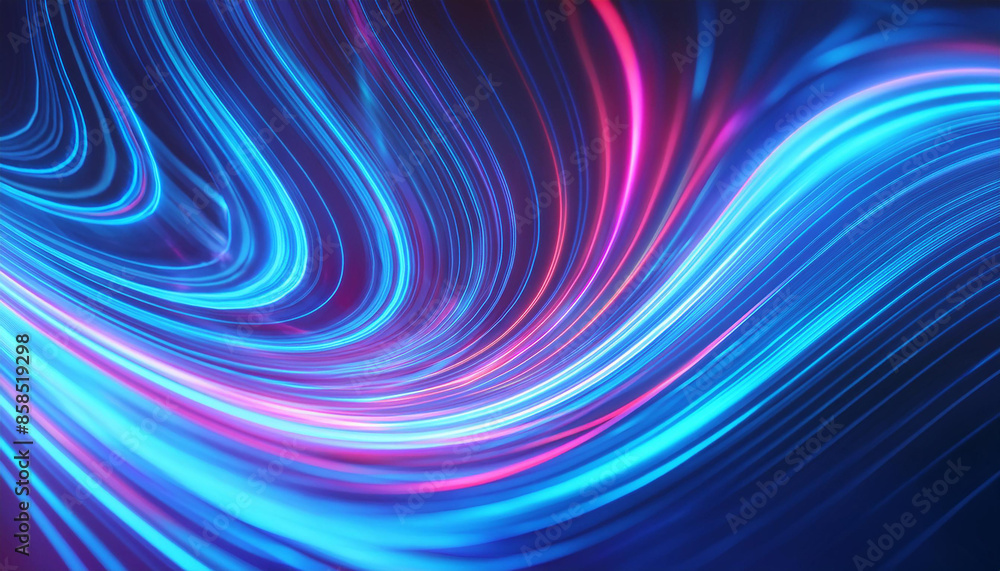 Poster abstract neon backdrop with swirling dynamic patterns in electric blues. energetic and futuristic