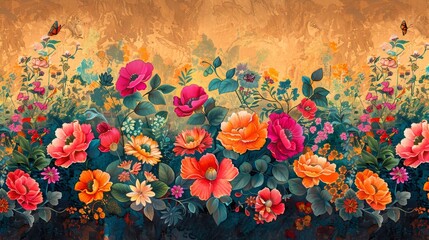 Mughal inspired floral border