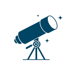 Telescope vector illustration in hand-drawn style isolated on white background. Telescope doodle illustration