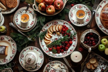 A Festive Breakfast Table Setting