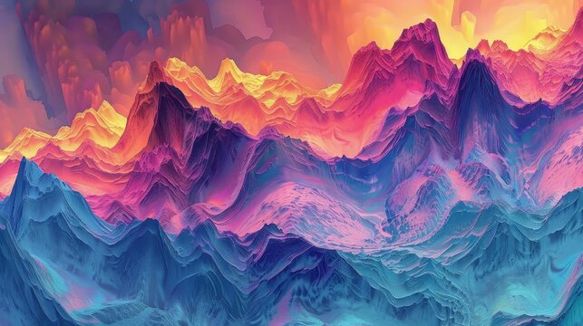 Psychedelic mountain range