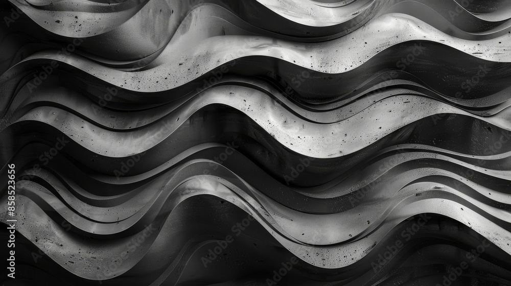 Poster abstract wave pattern in monochrome