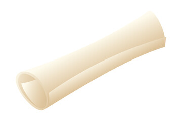 Scrolled paper document on a white background. Suitable for creating graduation diplomas, educational certificates, vintage letters, or ancient manuscripts. 