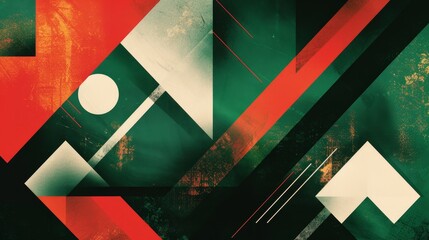 Abstract green and red geometric background
