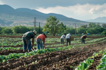 Mexican migrant workers on temporary visas in agriculture.