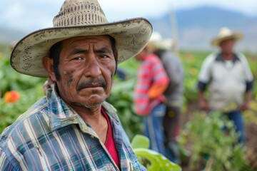 Mexican migrant workers on temporary visas in agriculture.