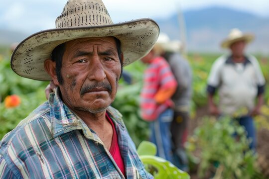 Mexican migrant workers on temporary visas in agriculture.