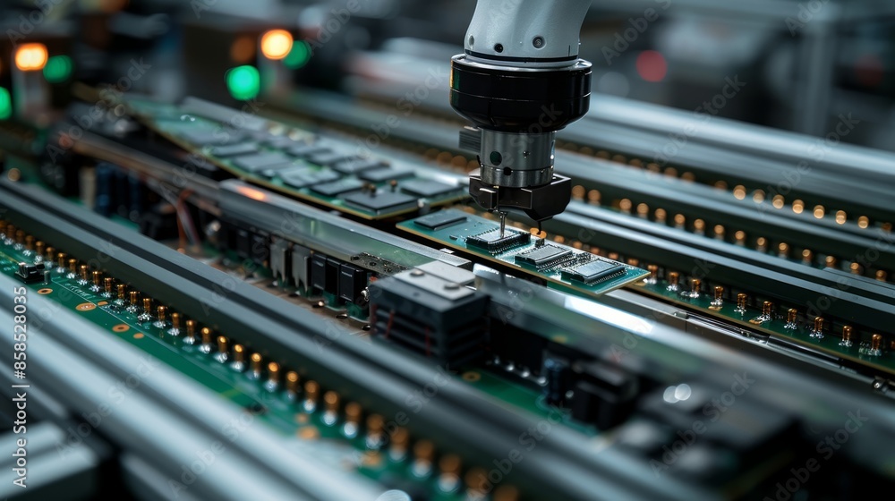 Poster automated circuit board assembly in a factory