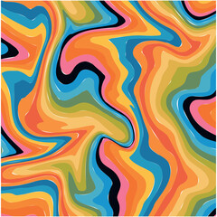 Vector waves marbling pattern. Abstract illustration waves liquid marbel background, pink, purple, wallpaper graphic design.Wavy Swirl Seamless Pattern Groovy Background.	