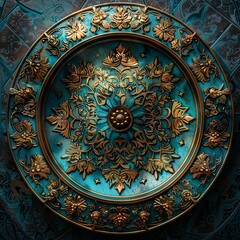 Obraz premium Ornate Islamic Ceramic Plate with Luxurious Detail