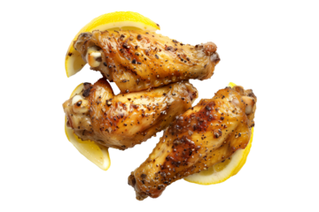 Delicious crispy Lemon Pepper chicken wings garnished with fresh cilantro, great for appetizers or main meals
