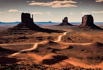 A view of Monument Valley in the USA