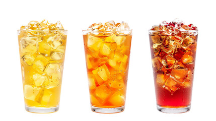 Refreshing Iced Tea Drink with Lemon and Mint, Isolated on Transparent Background for Summer Hydration and Relaxation - Organic Herbal Cold Beverage Concept