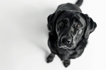 Fototapeta premium A black dog on a white background