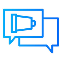 Fototapeta premium Announcement line gradient icon vector for mobile app, website, logo and presentation design.