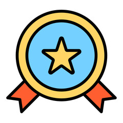 Award colored outline icon vector for mobile app, website, logo and presentation design.