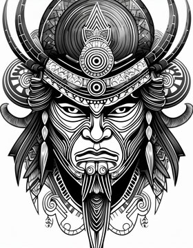 ilustraci&oacute;n de personaje demoniaco  con estilo de arte japon&eacute;s 19