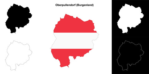 Oberpullendorf blank outline map set