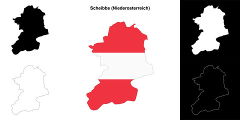 Scheibbs blank outline map set