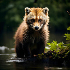 Obraz premium red panda in the woods
