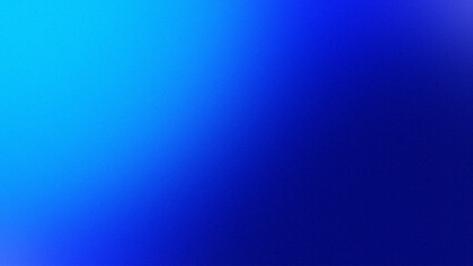 Abstract blue gradient blur background. Smooth color transition with grain noise grain texture