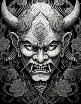 ilustraci&oacute;n de demonios de estilo japon&eacute;s 8