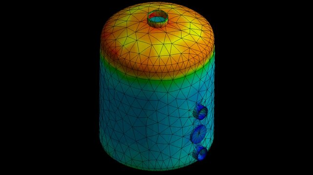 Mechanic simulation engineering - Stress and breakpoint analysis of tank under force and moment conditions