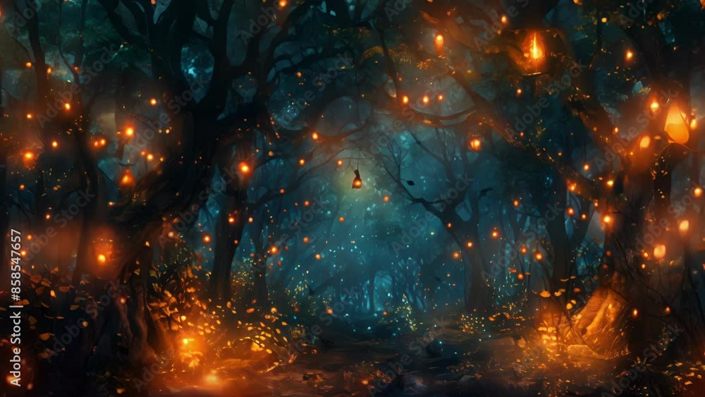 Poster the glowing lights of the haunted grove seemed to pulse and flicker in rhythm with the rustling leav
