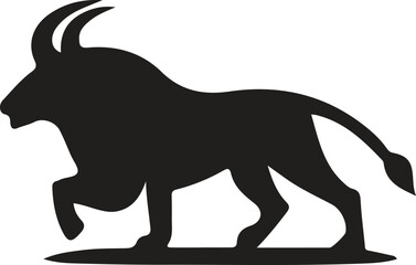 silhouette of a bull