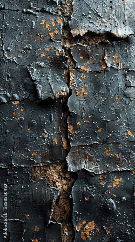 Poster grungy pixelated abstract texture with cracked and peeling paint in dark colors suitable for backgro