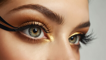Naklejka premium Beautiful female eye with eyelashes and makeup