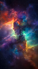Fototapeta premium Stunning Galaxy Background with Stars and Colorful Nebula Clouds in Space Showing Interstellar Celestial View Beyond Milky Way - Cosmic Astronomy Adventure