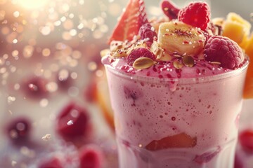 A Close-Up of a Creamy Berry Smoothie