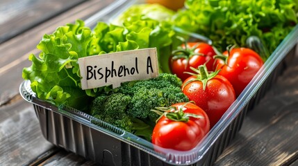 Plastic Packaging For Food Sign Bisphenol A Harmful Chemical Pollution Compound Poses Health Risks Banner