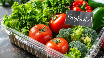 Plastic Packaging For Food Sign Bisphenol A Harmful Chemical Compound Poses Health Risks Banner