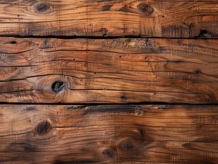 Fototapeta premium Rustic wooden texture background with rich brown tones and natural patterns, ideal for design, decoration, and crafting projects.