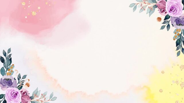 Delicate pink and yellow flowers in a watercolor style, adding a touch of elegance to any design
