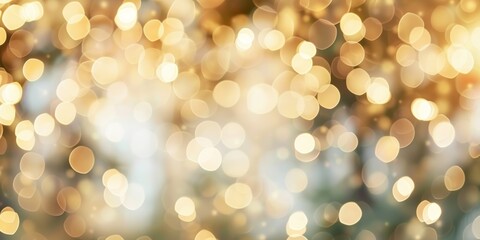 Obraz premium Abstract cream background with blurry festival lights and outdoor celebration bokeh 