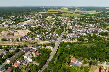 Miasto Zawiercie - Panorama Lotnicza - centrum miasta w lato