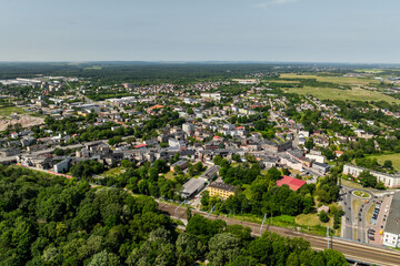 Miasto Zawiercie - Panorama Lotnicza - centrum miasta w lato