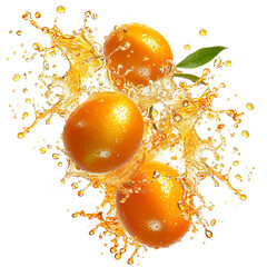 Kumquat Splash Vibrant Water Droplets