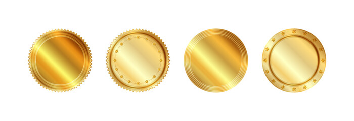 Golden badge of award or success in achievement.